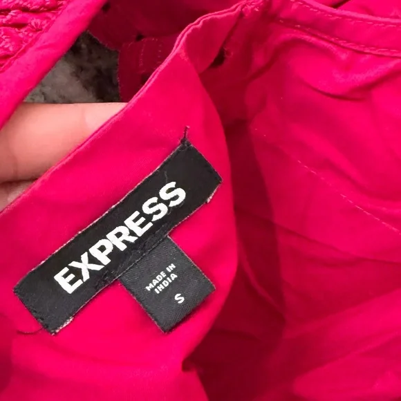 Express Red Eyelet Ruffle Blouse - Picture 5 of 6